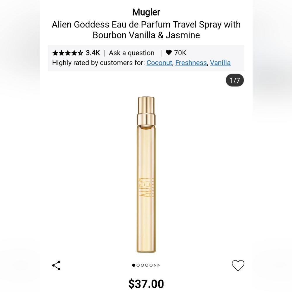 Mugler, Alien Goddess Eau de Parfum Travel Spray